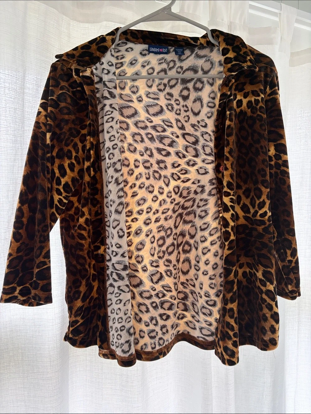 Limited Too Leopard Print Teddy Jacket in Brown and Black